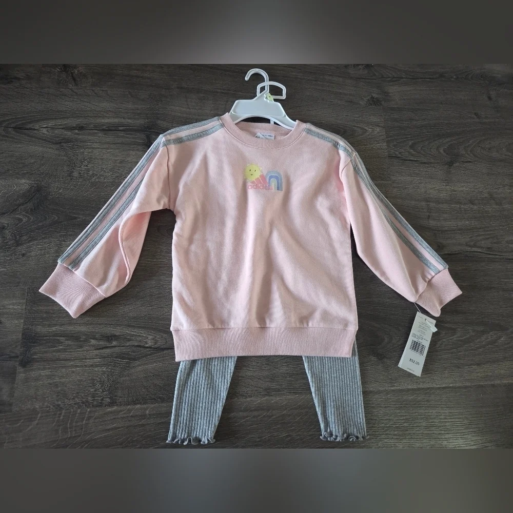 Girls Adidas Crewneck & Leggings Outfit Size 4 NWT